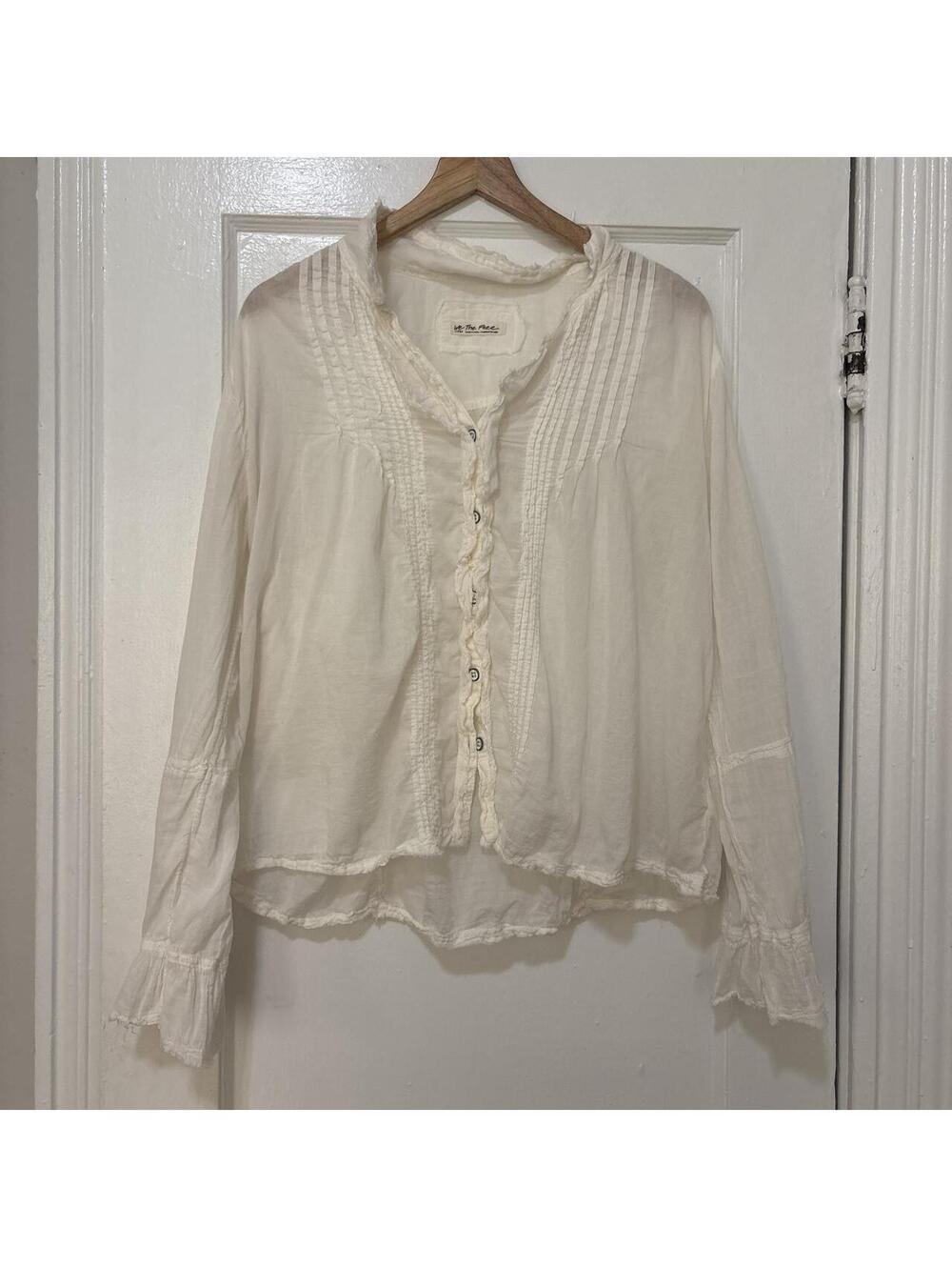 Free People Women's White and Cream Blous
